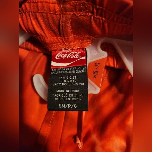 Coca Cola Lounge Pants Sz SM Red Tie-Dye "It's the Real Thing" joggers - Picture 2 of 4
